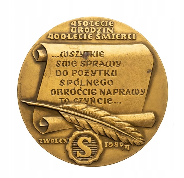 MEDAL JAN KOCHANOWSKI, 450 LECIE URODZIN, ZWOLEŃ 1980