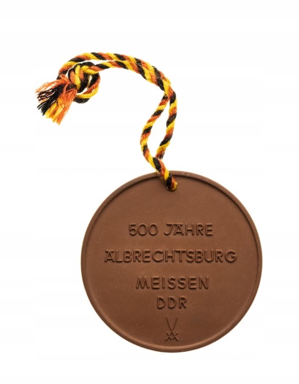 MEDAL PORCELANOWY MIŚNIA, 500 LAT ZAMKU ALBRECHTSBURG 1971