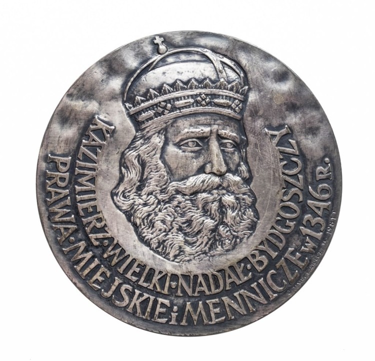 MEDAL KAZIMIERZ WIELKI, PRAWA MIEJSKIE I PIERWSZA MONETA, BYDGOSZCZ 1981