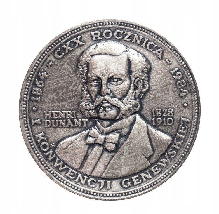 MEDAL HENRYK DUNANT, 65 LAT POLSKIEGO CZERWONEGO KRZYŻA, INOWROCŁAW 1984