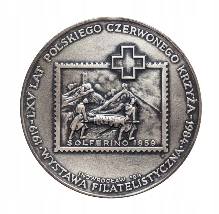 MEDAL HENRYK DUNANT, 65 LAT POLSKIEGO CZERWONEGO KRZYŻA, INOWROCŁAW 1984
