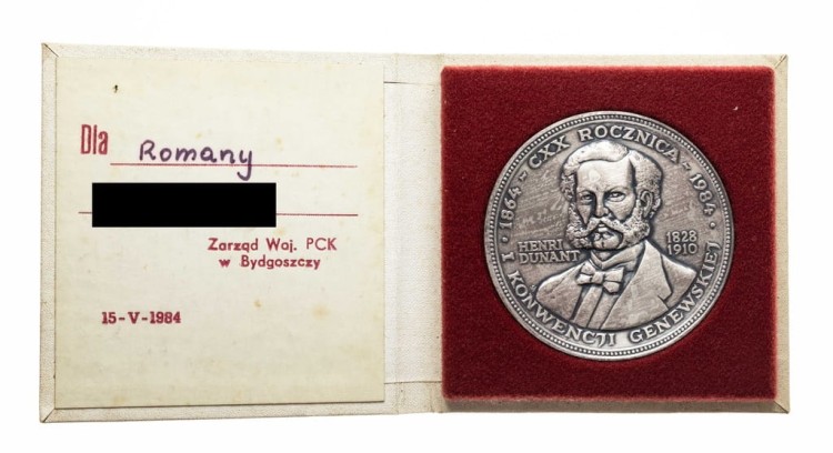 MEDAL HENRYK DUNANT, 65 LAT POLSKIEGO CZERWONEGO KRZYŻA, INOWROCŁAW 1984
