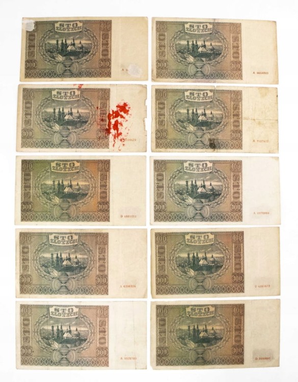 ZESTAW BANKNOTÓW POLSKICH 100 ZŁ 1941 (NR 25)