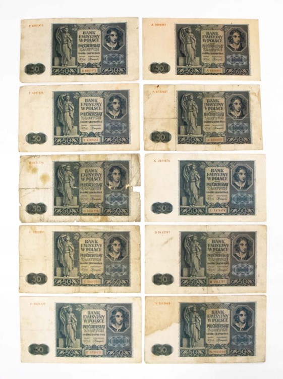 ZESTAW BANKNOTÓW POLSKICH 50 ZŁ 1941 (NR 24)