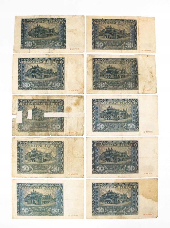 ZESTAW BANKNOTÓW POLSKICH 50 ZŁ 1941 (NR 24)