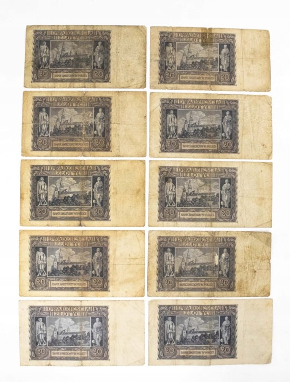 ZESTAW BANKNOTÓW POLSKICH 20 ZŁ 1940 (NR 23)