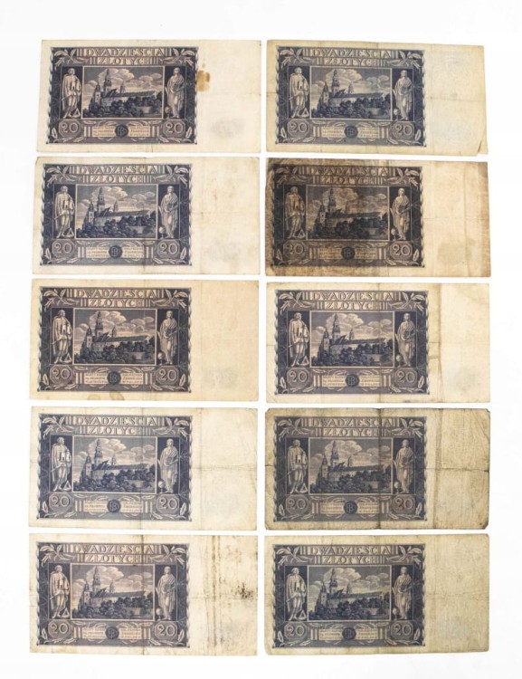 ZESTAW BANKNOTÓW POLSKICH 20 ZŁ 1936 (NR 22)
