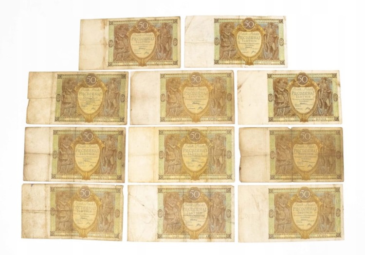 ZESTAW BANKNOTÓW POLSKICH 50 ZŁ 1929 (NR 20)
