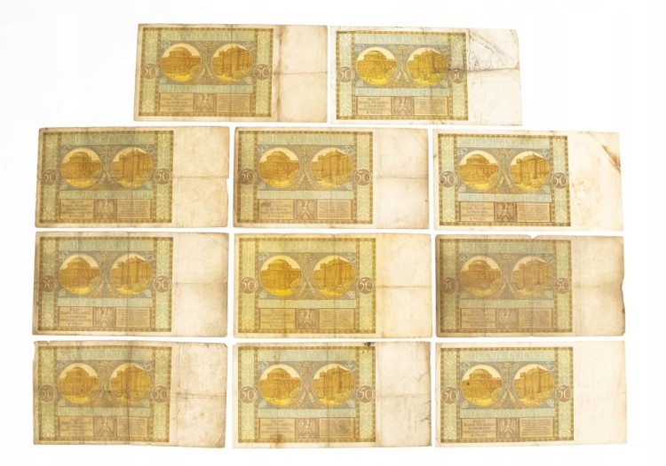ZESTAW BANKNOTÓW POLSKICH 50 ZŁ 1929 (NR 20)