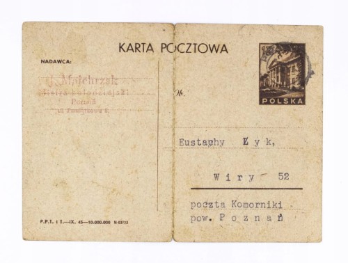 STARY LIST, EGZAMIN CZELADNICZY BUDOWA KOŁA, POZNAŃ / WIRY / KOMORNIKI 1945