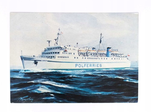 STARA POCZTÓWKA - PROM GRYF, POLSKA ŻEGLUGA BAŁTYCKA KOŁOBRZEG l. 60/70