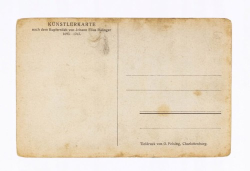 STARA POCZTÓWKA MYŚLIWSKA - J. E. RIDINGER l. 30/40