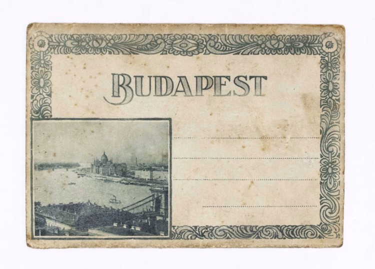 STARA POCZTÓWKA Z WIDOKAMI MIASTA BUDAPESZT, WĘGRY l. 30/40