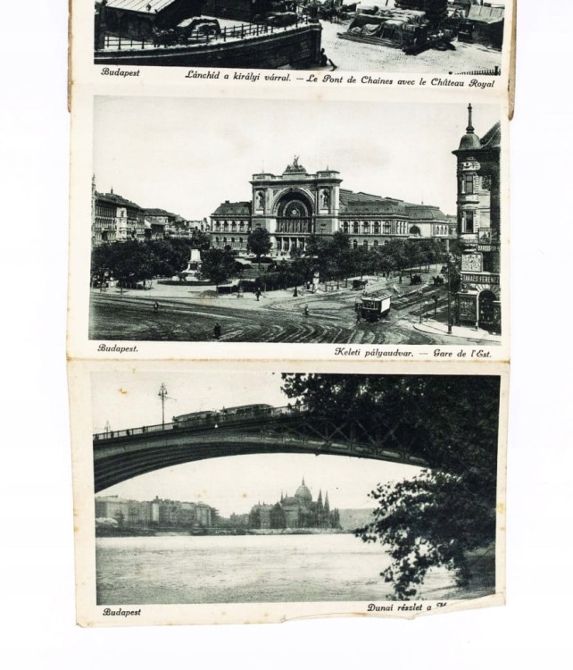 STARA POCZTÓWKA Z WIDOKAMI MIASTA BUDAPESZT, WĘGRY l. 30/40