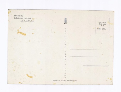 BRODNICA - ZABYTKOWY WIATRAK l. 50/60
