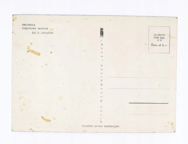 BRODNICA - ZABYTKOWY WIATRAK l. 50/60