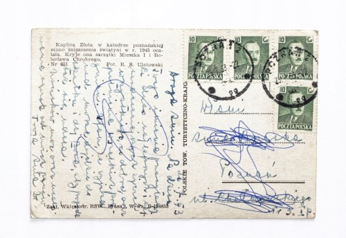 POZNAŃ - POSĄGI KRÓLÓW W KATEDRZE 1953