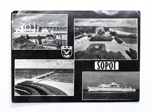 SOPOT - WYBRZEŻE, MOLO, HOTEL, STATEK MAZOWSZE 1962