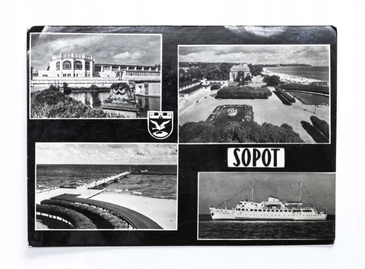 SOPOT - WYBRZEŻE, MOLO, HOTEL, STATEK MAZOWSZE 1962