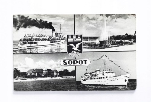 SOPOT - FONTANNA, HOTEL, STATEK PANNA WODNA, STATEK MAZOWSZE l. 50