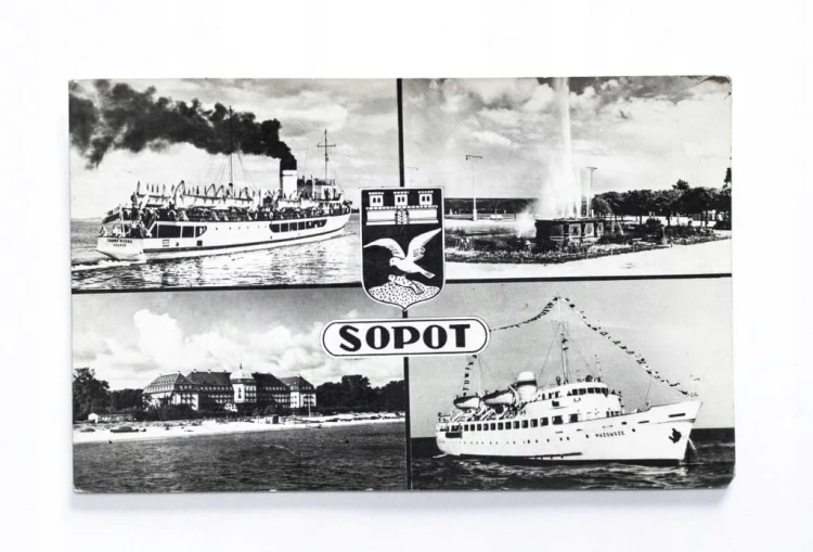 SOPOT - FONTANNA, HOTEL, STATEK PANNA WODNA, STATEK MAZOWSZE l. 50