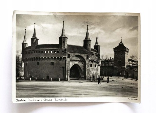 KRAKÓW - BARBAKAN, BRAMA FLORIAŃSKA 1960