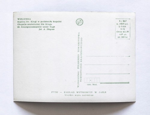 WIELICZKA - KOPALNIA SOLI, KAPLICA ŚWIĘTEJ KINGI l. 60/70