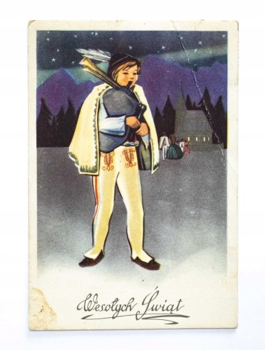 STARA POCZTÓWKA BOŻONARODZENIOWA - ŚWIECIE / RYPIN 1935