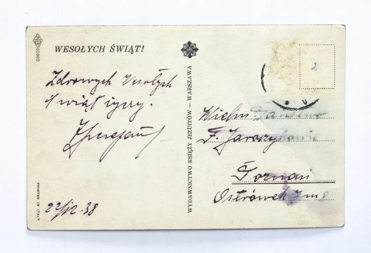 STARA POCZTÓWKA BOŻONARODZENIOWA - POZNAŃ 1938