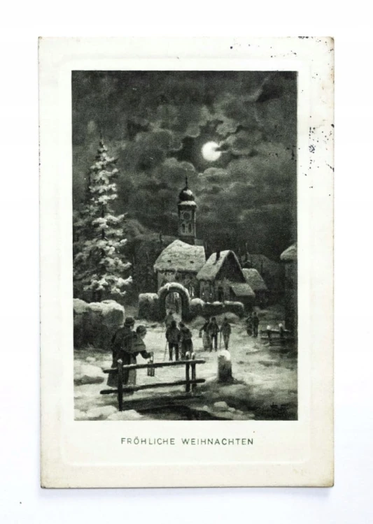 STARA POCZTÓWKA BOŻONARODZENIOWA - WROCŁAW / POZNAŃ 1911