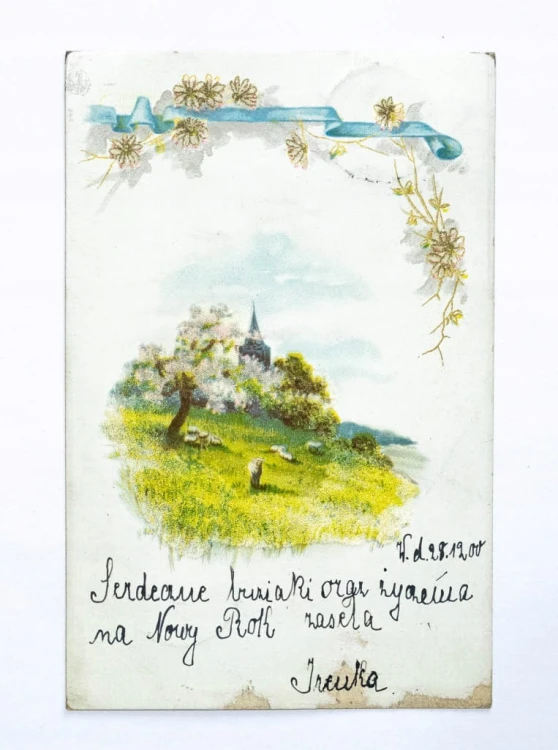 STARA POCZTÓWKA NOWOROCZNA - WRZEŚNIA / POZNAŃ 1900