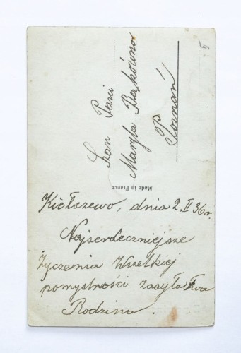 STARA POCZTÓWKA IMIENINOWA - KIEŁCZEWO / POZNAŃ 1936