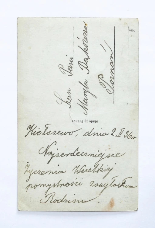 STARA POCZTÓWKA IMIENINOWA - KIEŁCZEWO / POZNAŃ 1936