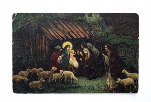 STARA POCZTÓWKA BOŻONARODZENIOWA - DYSPOZYTOR RUCHU, STACJA CZEREMCHA 1924