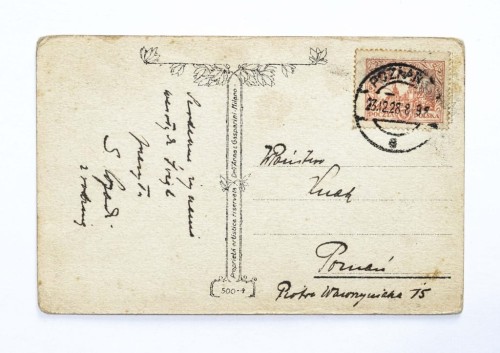 STARA POCZTÓWKA BOŻONARODZENIOWA - POZNAŃ 1928