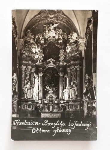 TRZEBNICA - BAZYLIKA ŚW. JADWIGI, OŁTARZ GŁÓWNY l. 50/60