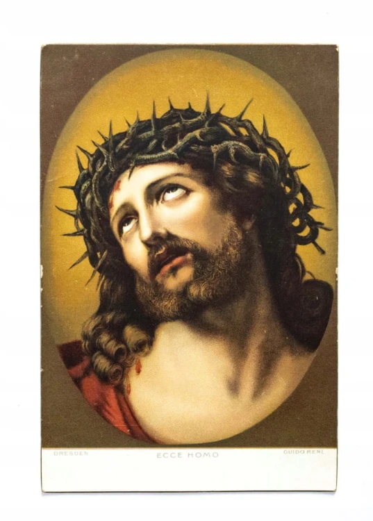 STARA POCZTÓWKA - JEZUS CIERNIEM UKORONOWANY (DUIDO RENI) l. 20/30