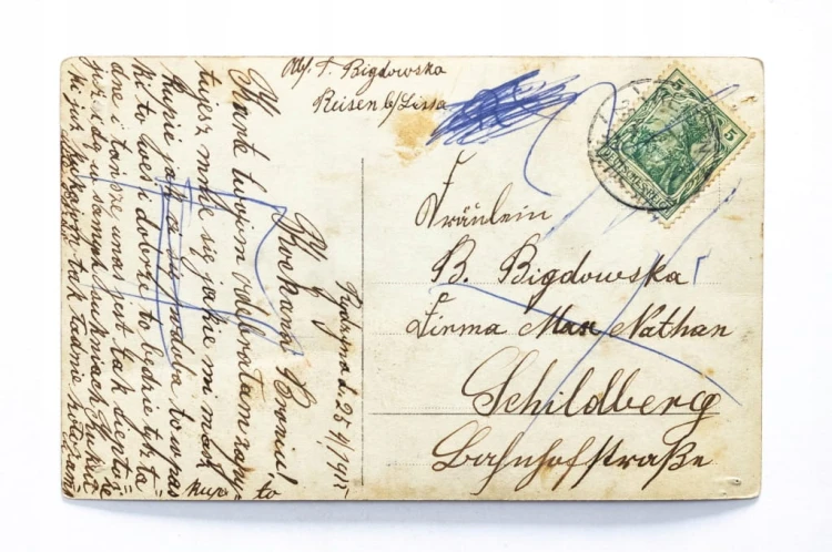 STARA POCZTÓWKA - KOBIETA Z MĘŻCZYZNĄ, RUDZYNA / OSTRZESZÓW 1915