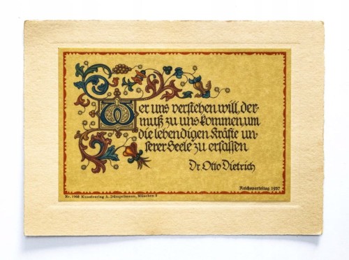 STARA POCZTÓWKA - OTTO DIETRICH, ZJAZD NSDP (REICHSPARTEITAG) 1937