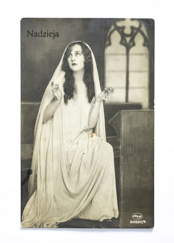 STARA POCZTÓWKA - NADZIEJA, KOBIETA W SUKNI, ŁÓDŹ 1926