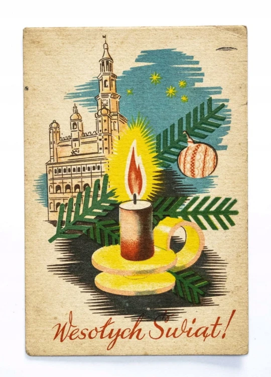 STARA POCZTÓWKA BOŻONARODZENIOWA - CHODZIEŻ / POZNAŃ 1946