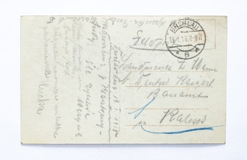 STARA POCZTÓWKA - PORTRET DZIECKA, FELDPOST, WROCŁAW / KALISZ 1918