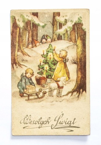 STARA POCZTÓWKA BOŻONARODZENIOWA - KOTOWO / STARGARD 1951