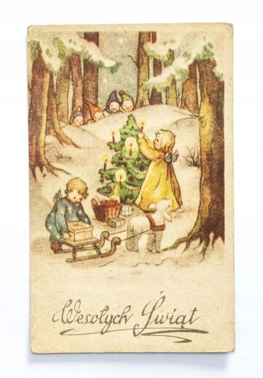 STARA POCZTÓWKA BOŻONARODZENIOWA - KOTOWO / STARGARD 1951