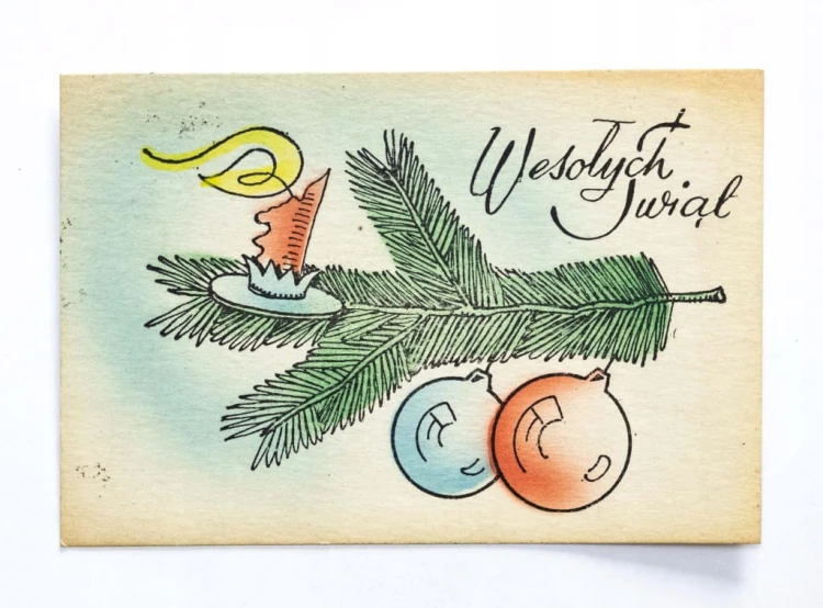 STARA POCZTÓWKA BOŻONARODZENIOWA - KLESZCZEWO / POZNAŃ 1967