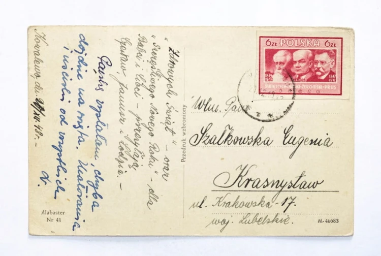 STARA POCZTÓWKA BOŻONARODZENIOWA - KOWALEWO / KRASNYSTAW 1948