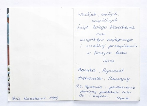 STARA POCZTÓWKA BOŻONARODZENIOWA - KALENDARZ ADWENTOWY 1989