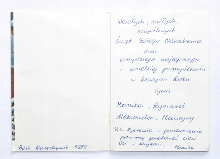 STARA POCZTÓWKA BOŻONARODZENIOWA - KALENDARZ ADWENTOWY 1989