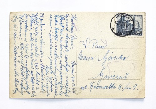 STARA POCZTÓWKA BOŻONARODZENIOWA - POZNAŃ / GNIEZNO 1954