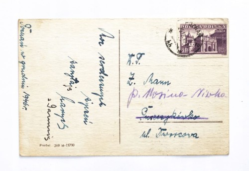 STARA POCZTÓWKA BOŻONARODZENIOWA - POZNAŃ / PUSZCZYKOWO 1946